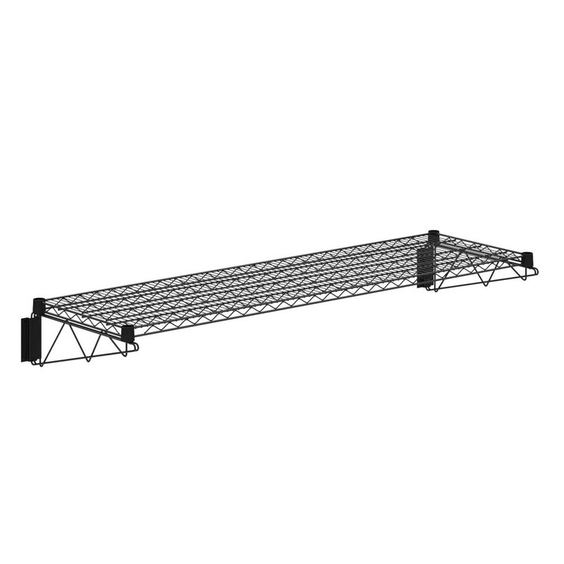 Black Epoxy Wire Wall Mount Shelf, 8" H x 60" W x 18" D