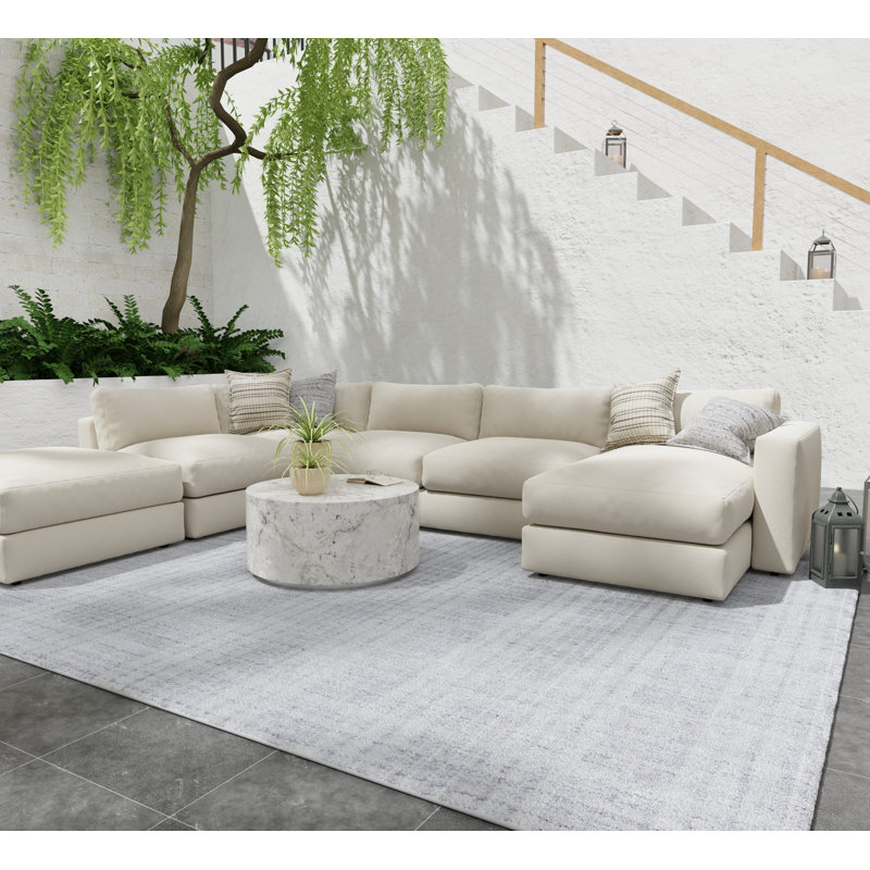 Tapis intérieur / extérieur tissé à la main Chartrand, Rectangle 12 pi x 15 pi, Gray