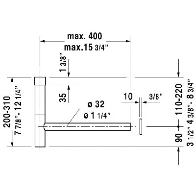 Parts and Accessories Siphon for Washbasin with Overflow