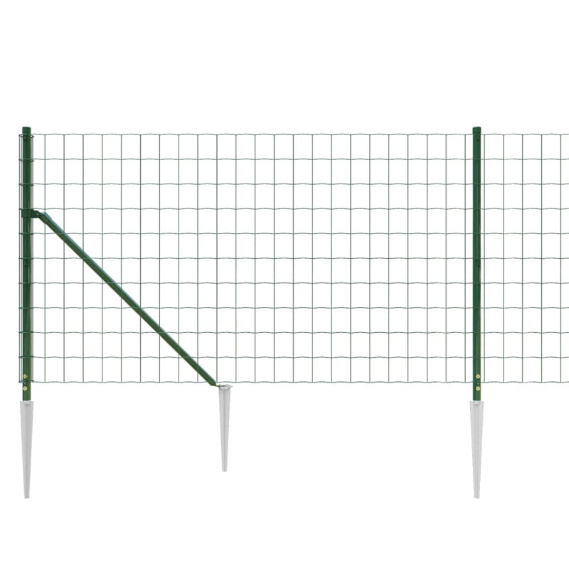 Benon Metal Wire/Mesh Fence, Green, 100cm H x 1000cm W x 7.5cm D, 7