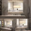 Armoire de salle de bain moderne en aluminium 39 po x 28 po avec miroirs, lumières DEL et compartiments de rangement à plusieurs niveaux