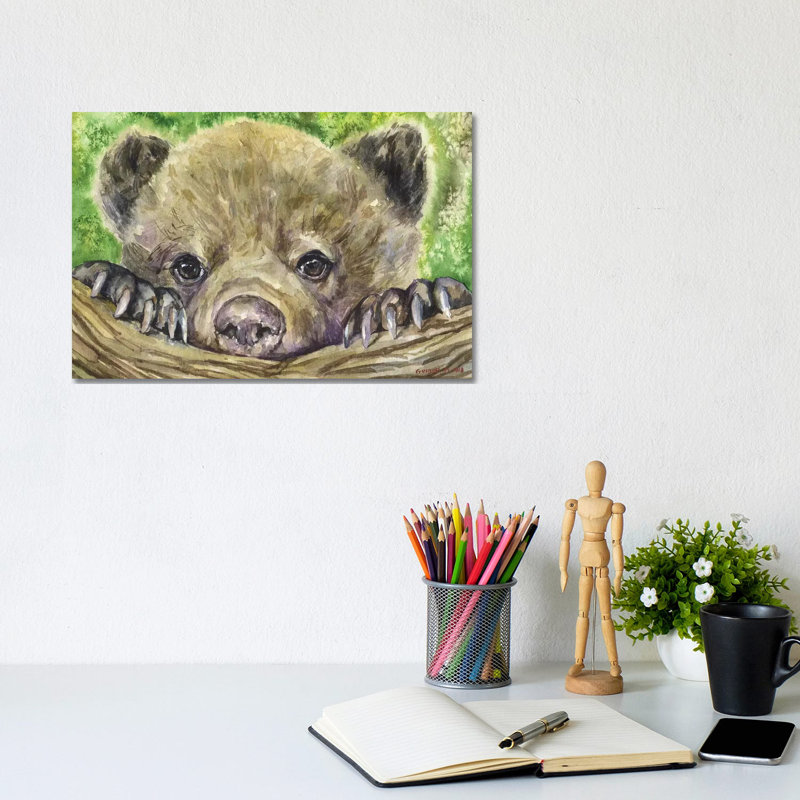 Bear Cub by George Dyachenko - Wrapped Canvas Painting, 20.32 cm H x 30.48 cm W
