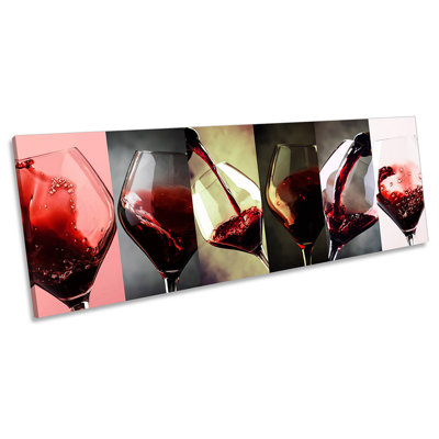Wine Glasses Kitchen Modern - Wrapped Canvas Panoramic Print