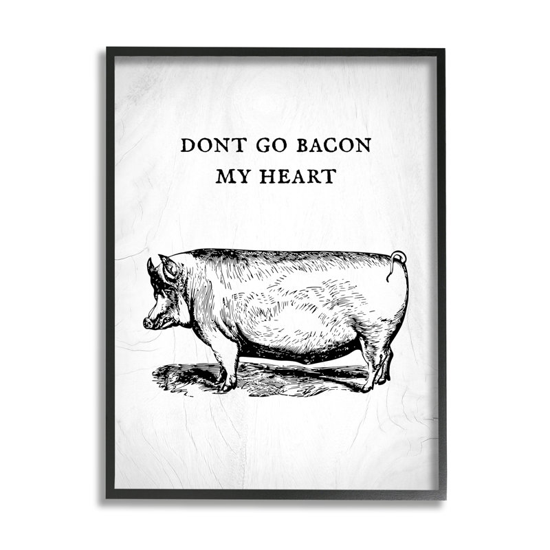 «Don't Go Bacon My Heart» - impression, H 14 po x l 11 po x P 1,5 po, Giclée encadrée noir minuit