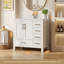 Ensemble de meuble-lavabo simple autoportant de 36 po avec armoire en bois, comptoir en céramique, 2 portes et 6 tiroirs et trou pour lavabo et robinet