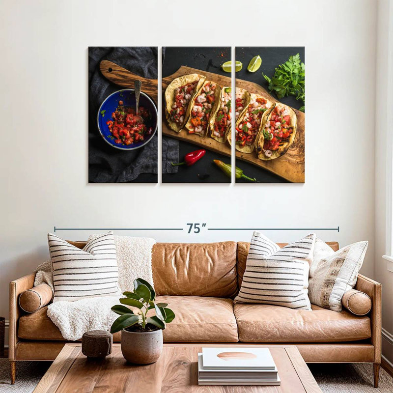 Yarlin Shrimp Tacos, 36" H x 57" W