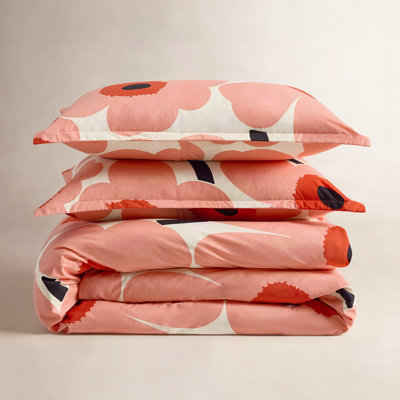 Marimekko Unikko Cotton Red Duvet Cover Set