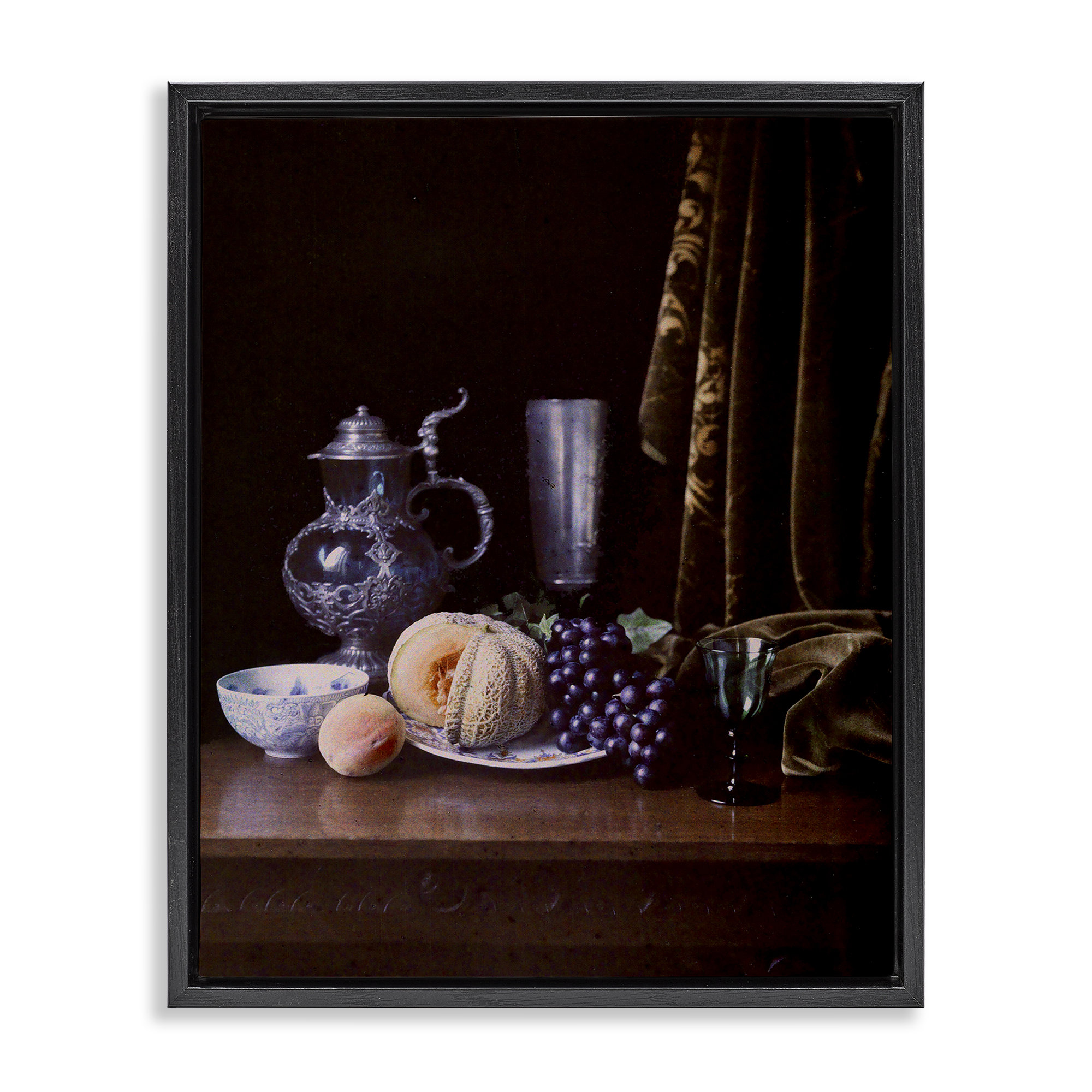 Winston Porter Vanitas Still Life Gold Framed Floater Canvas Wall Art ...