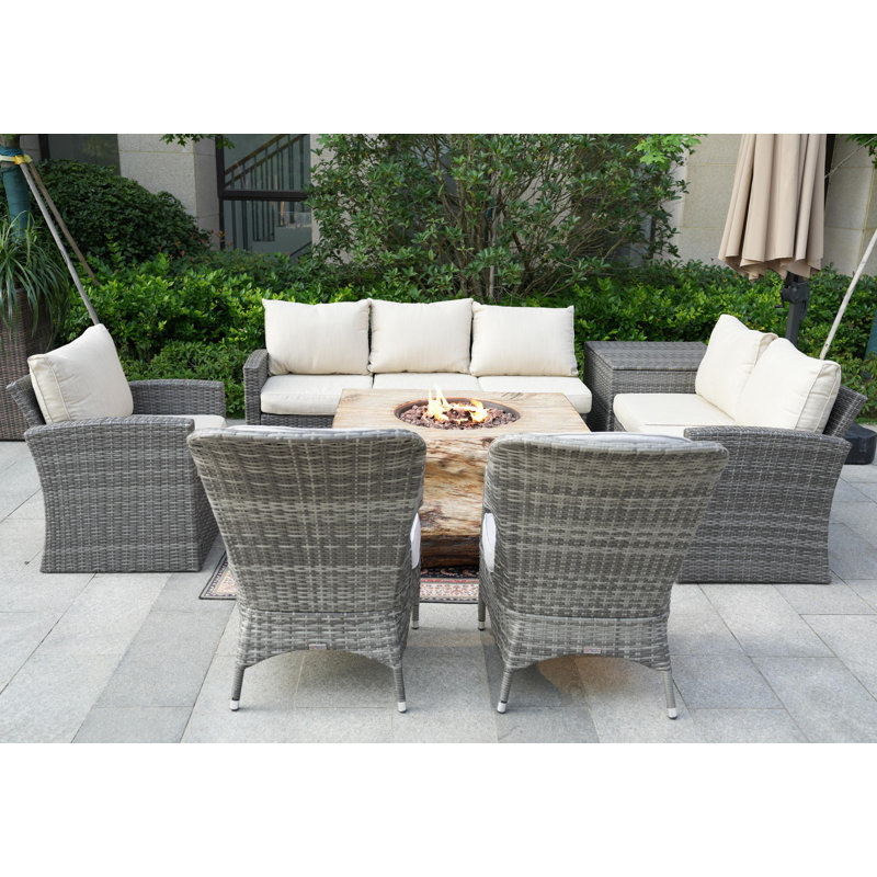 Algird 8 - Person Patio Conversation Set with Cushions