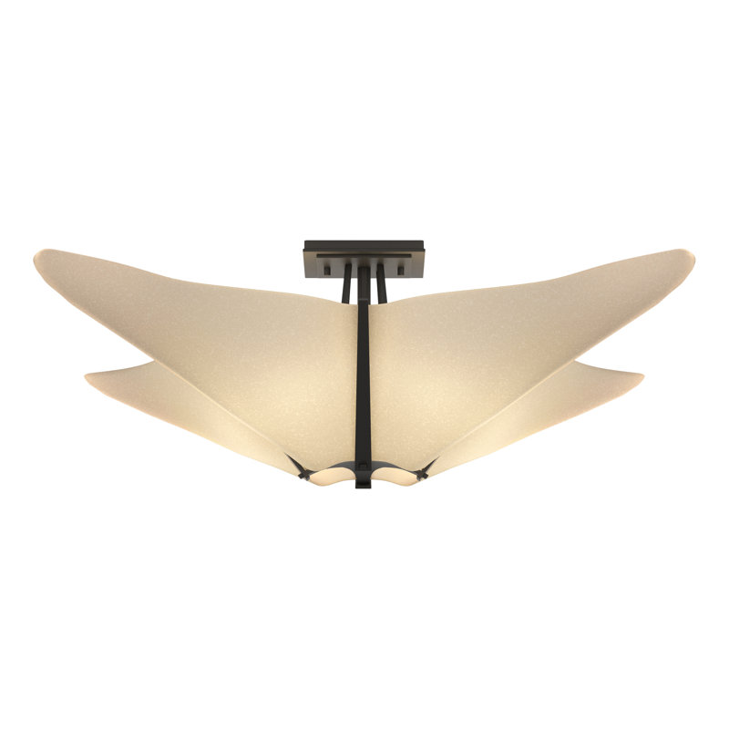 Kirigami 4 - Light 22.5" Semi Flush Mount, Opaque Black