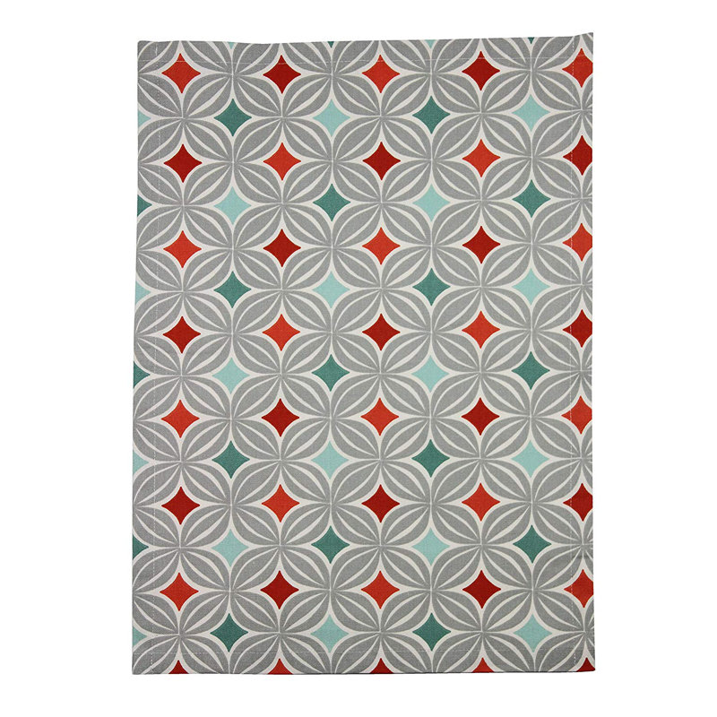 Amethy 100% Cotton Geometric Rectangle Napkin, Terracotta Orange