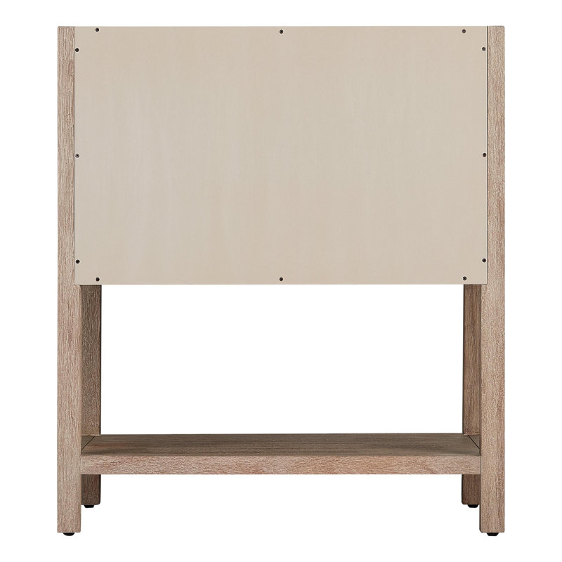30" Robertson Single Bathroom Vanity Set with Rectangular Undermount Sink, Feathered White Quartz, Single-Hole Centered