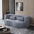 Velano Compact Ribbed Futon Sofa Bed With Pillows In Soft Teddy Fabric-116082739