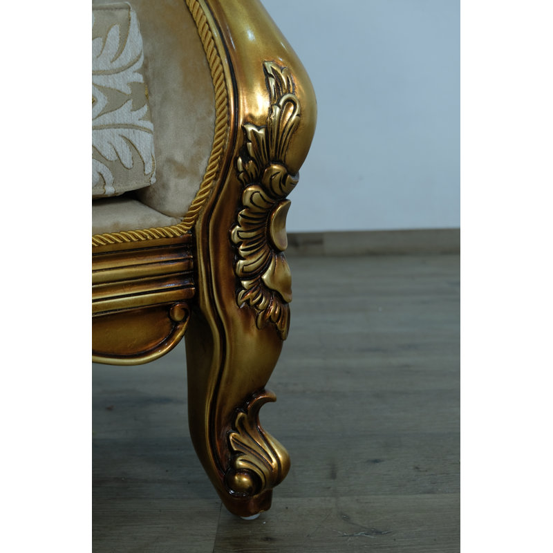 Armchair, Gold, Beige/Off White