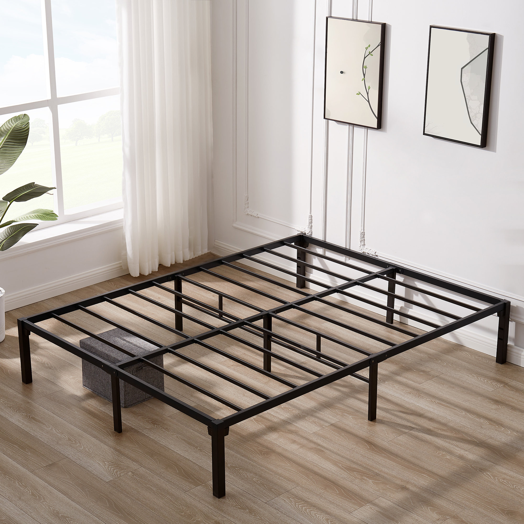 Alwyn Home Kriemann 14'' Heavy Duty Steel Platform Bed Frame | Wayfair