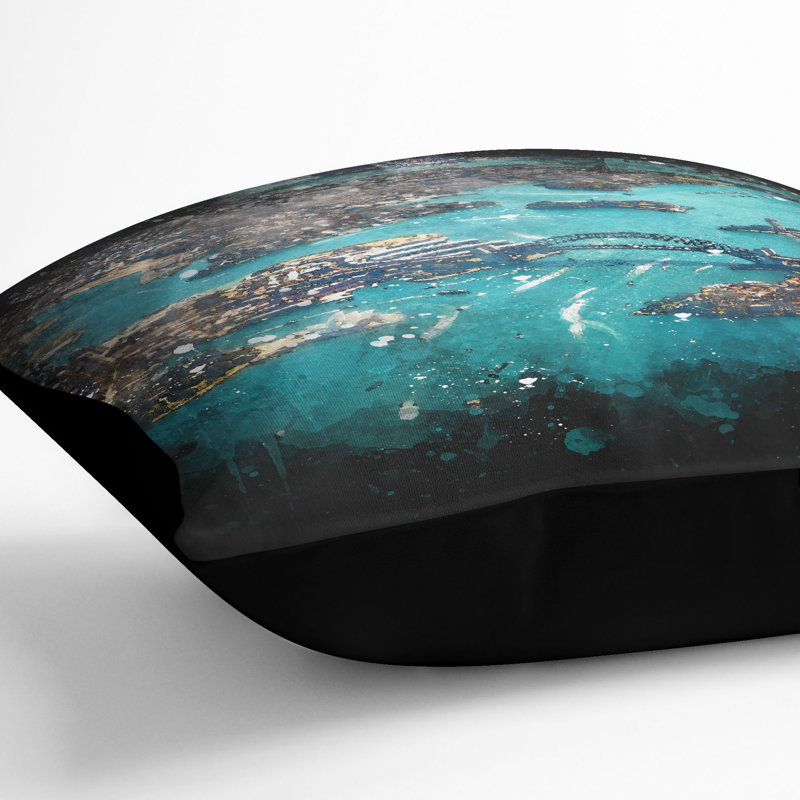 Square Throw Cushion, Black, 55cm H x 55cm W x 20cm D