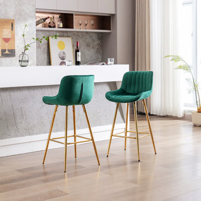 Deux tabourets de bar, tabourets de cuisine avec pieds en métal, tabouret de bar moderne pour la maison