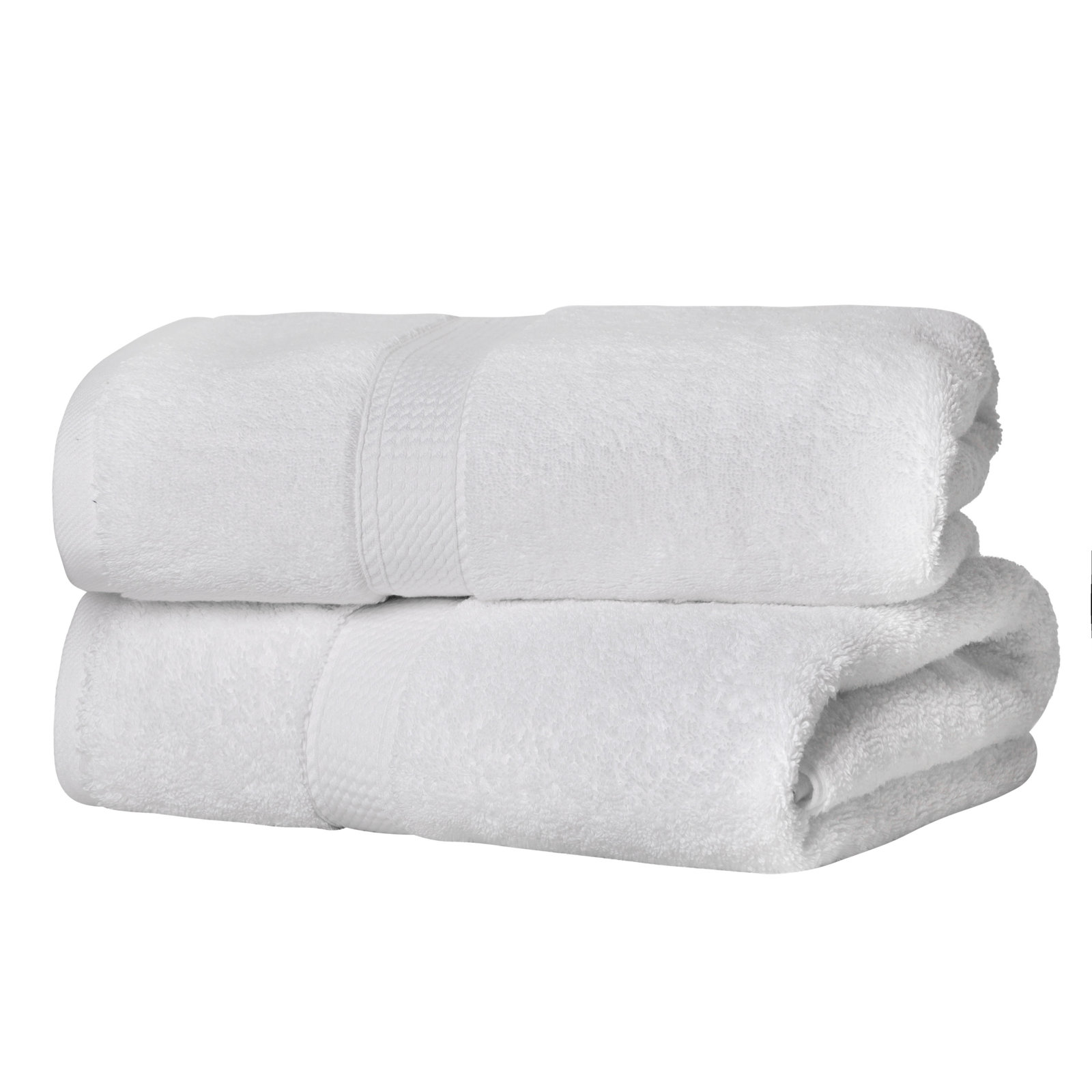 2-Piece Egyptian Cotton Bath Towel Set, White