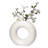 Halo 9" Ribbed Donut Ceramic White Vase-1331043250