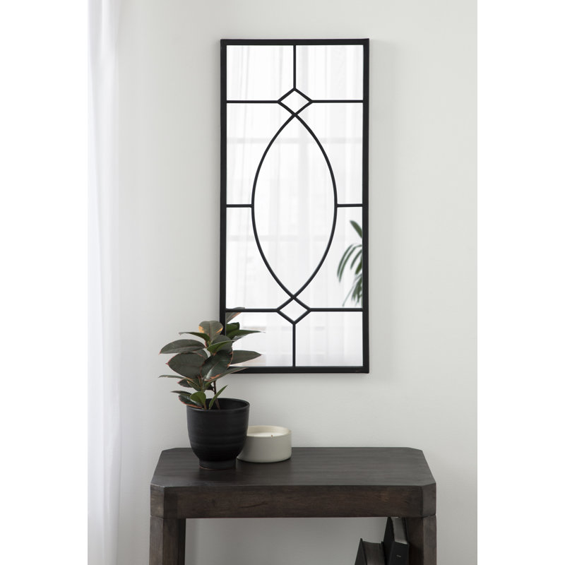 "Bakersfield Metal Framed Mirror 13x30, Gold