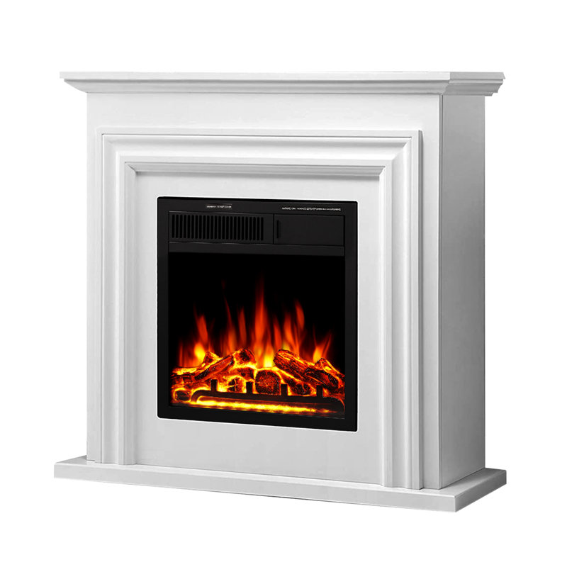 36"Electric Fireplace Insert with Remote Control Adjustable Flame Colour Brightness,TV Stand with Freestanding Electric Fireplace