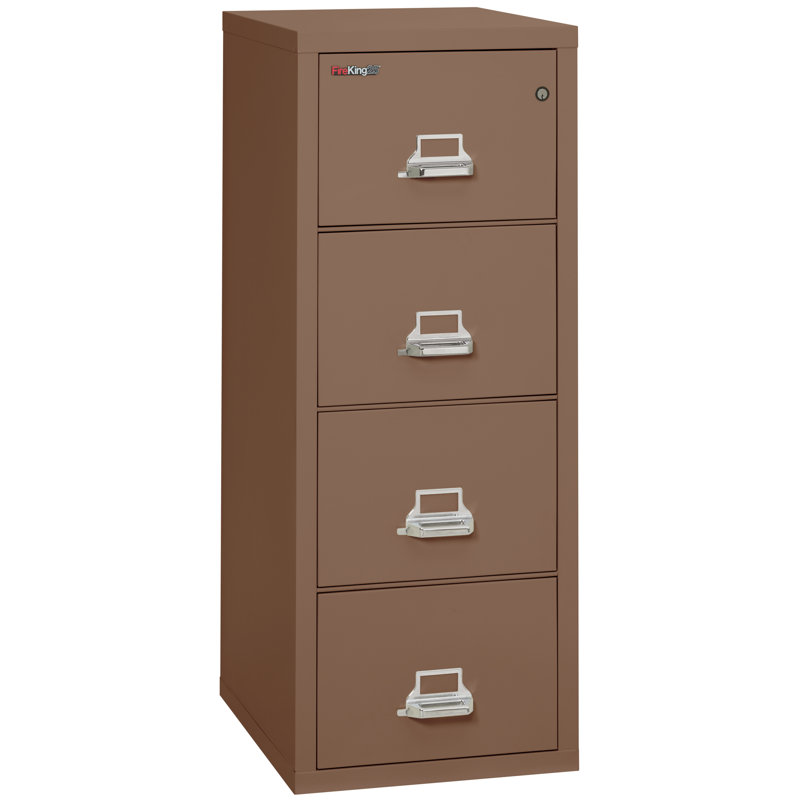 Fireproof 20.8125'' Wide 4 -Drawer Steel File Cabinet, Tan, E-Lock