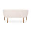 Beige dans un style Mid-Century moderne, coutures en canal, pieds en bois d'hévéa brun, assemblage beige, décor, requis