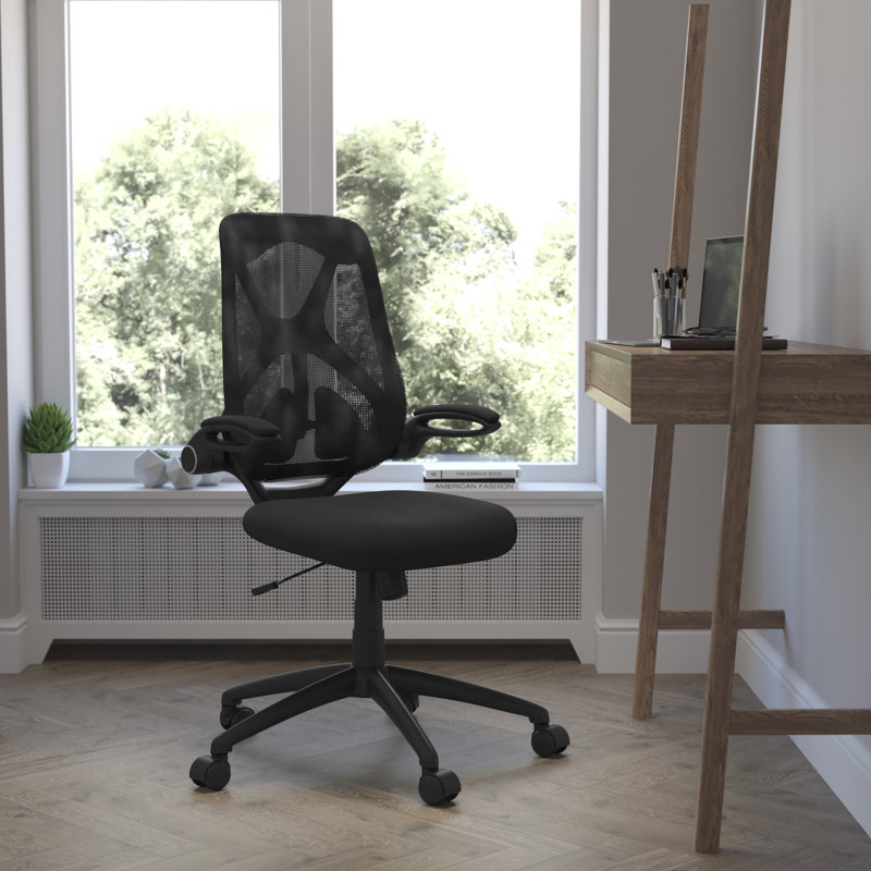  Fauteuil de bureau ergonomique en filet à haut dossier réglable à 2 palettes