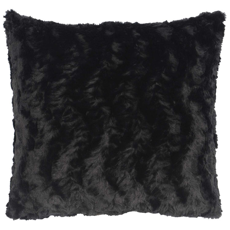 Coussin décoratif en fausse fourrure Obsidian