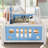 Twin Classic Car-Shaped Bed with Wheels, Solid Pine Wood & MDF, Doors & Windows on Sides-938933955