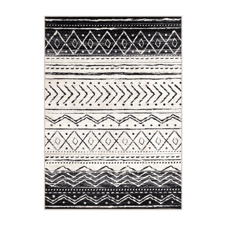  Boho Washable Area Rugs Non-Slip Ultra-Thin Living Room Rugs Moroccan Print Indoor Carpet