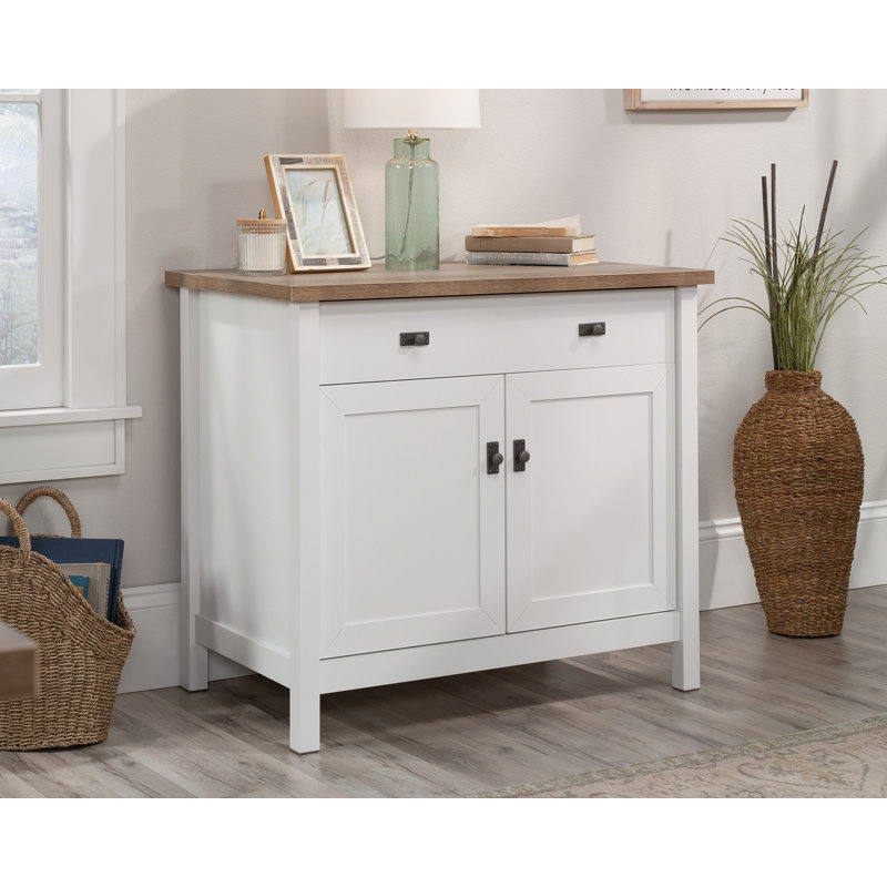 White MDF Office Library Base Cabinet with Adjustable Shelving