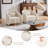 Swivel Accent Chair, 360-degree Swivel Barrel Chair with Teddy Upholstery, Comfy Pumpkin-Shaped Swivel Chair for Living Room, Bedroom, or Office-807127110-807127111