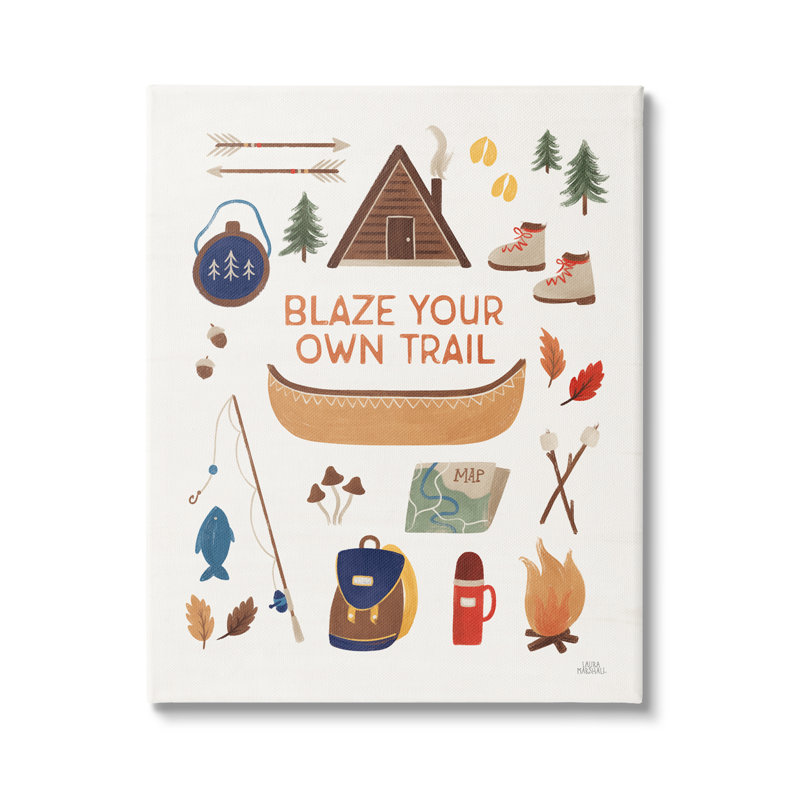 Blaze Your Own Trail Gray Framed Canvas Print, 24" x 30"