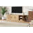 Farmhouse Wooden Tv Stand With Sliding Tambour Door For Tvs Up To 75", Fluted Media Console With Adjustable Storage, Golden Handle Tv Cabinet-463682072