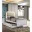 Cadre de lit contemporain blanc perle avec DEL, lit gigogne et panneaux pour la transformation de la chambre à coucher, blanc, cadre de lit, lit gigogne, panneaux, superbe décor-1466812470