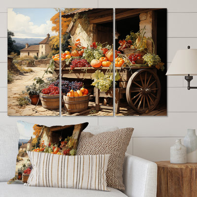" Countryside Crimson Vineyard I " 3 - Pieces