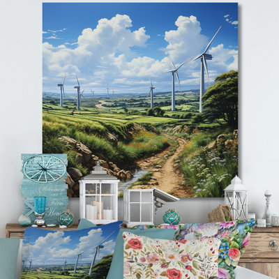 Dessin d'analyse d'une éolienne - Reproduction d'art mural d'éoliennes
