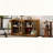 4-Door Large Storage Sideboard Buffet with Glass Doors and Adjustable Shelves