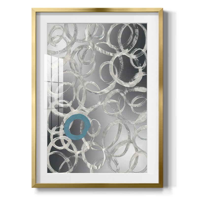 Printed Brushwork III - Impression encadrée, H 25,5 po x l 17,5 po, Doré