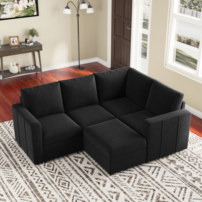 Aubade L-Shape Sectional Sofa Storage Couch With Removable Ottomans