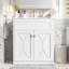 Meuble-lavabo 30 po avec lavabo en céramique, armoire de rangement autoportante moderne avec poignées dorées, portes à fermeture douce-1624720466