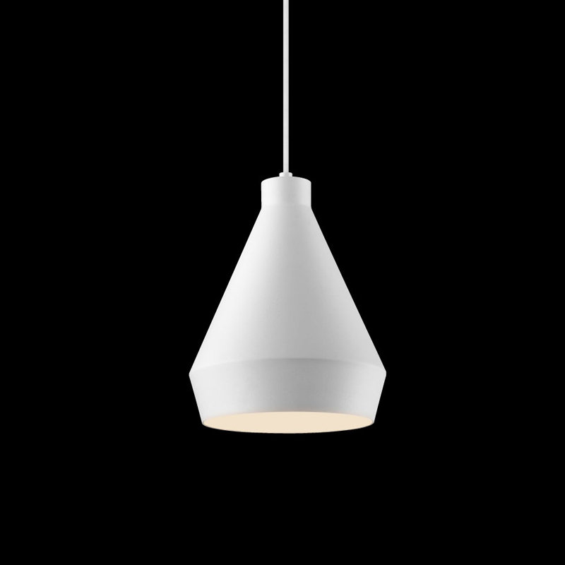 Koma 1-Light LED Single Cone Pendant, Satin White, GU24/Twist and Lock