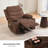 37.6" Wide Oversized Manual Recliner with Massage and Heat, Linen Swivel Rocker Chair with Cup Holder-1265600595-1265600596