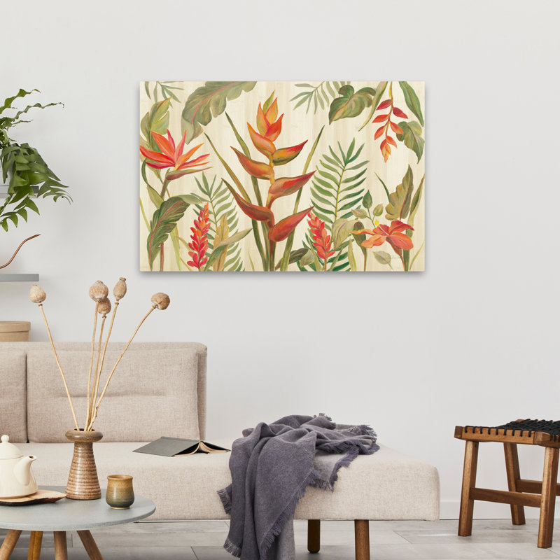 Tropical Garden VII - Bird of Paradise Botanicals Bromeliads - brun, H 36 po x l 24 po