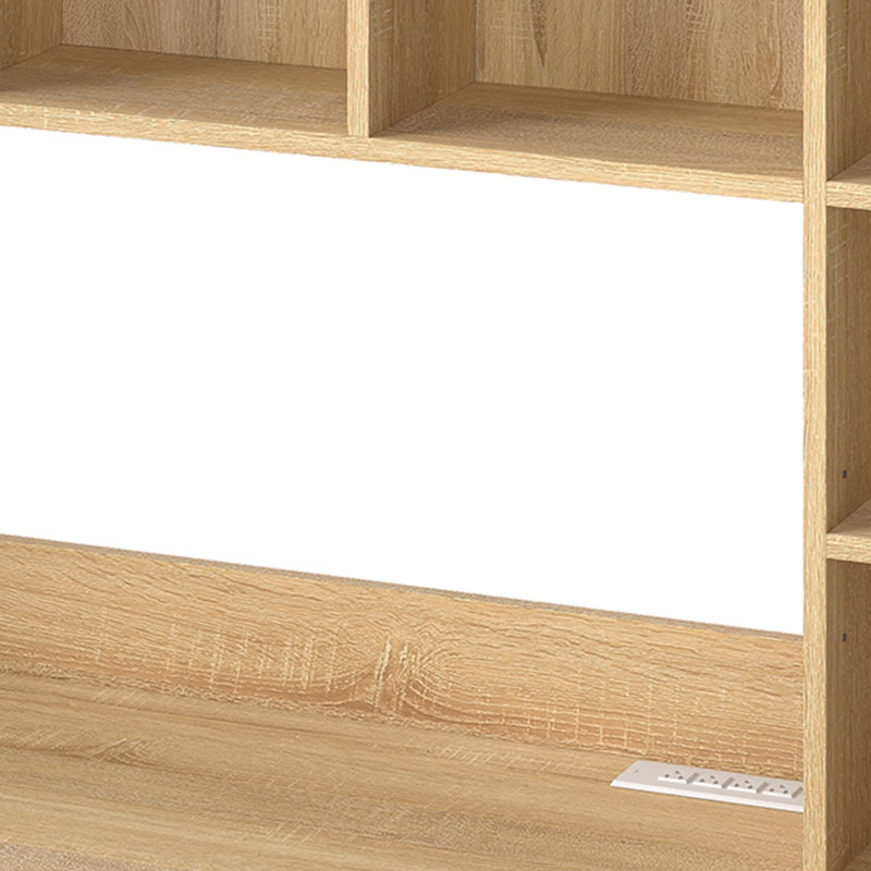 55'' Desk With Hutch, Power Outlets & LED Lights