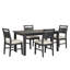 Saby 5Pc Dining Table Set, 4 Side Chairs, Black Rubberwood, Light Brown