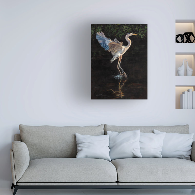 Bolog David Stribbling Heron Canvas Art, 24" H x 32" W