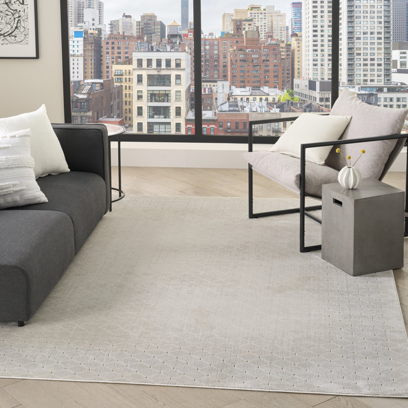 DKNY Grand Street Ivory Modern Indoor Rug, Rectangle 6' x 9'