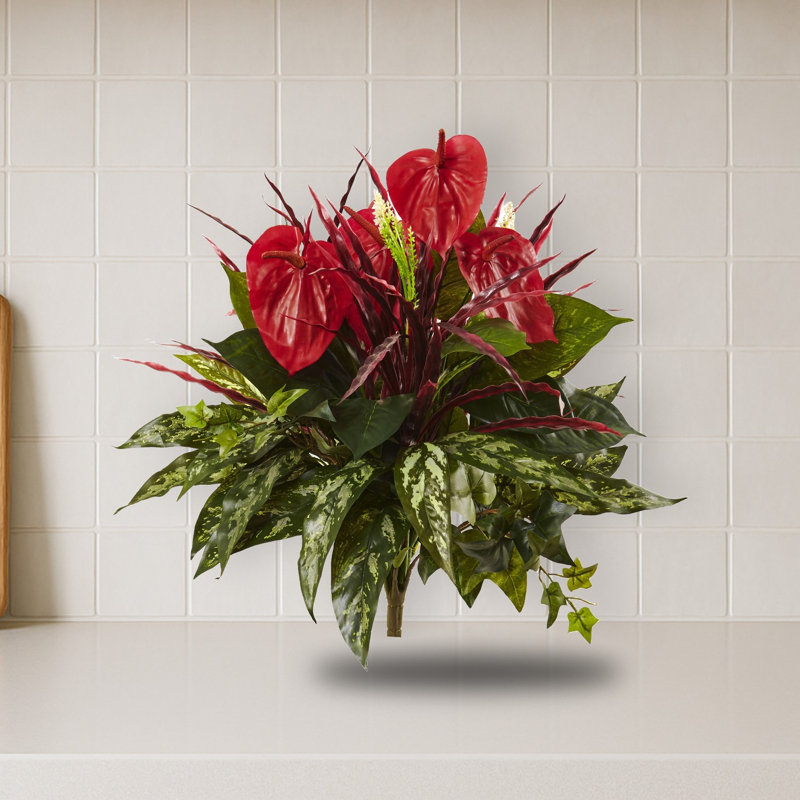 Mélange de plantes en soie Anthurium Bush